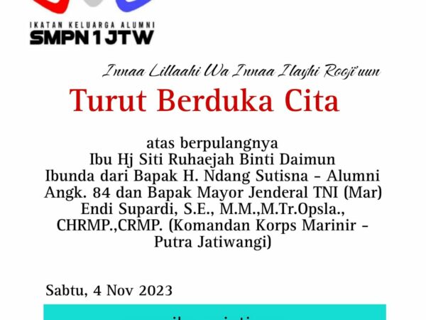 Berita Duka – Berpulangnya Ibu H. Siti Ruhaejah Binti Daimun